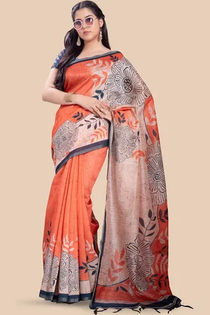 Rani Saahiba Floral Saree With Blouse Piece