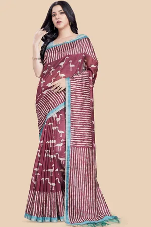 Rani Saahiba Print Saree With Blouse Piece