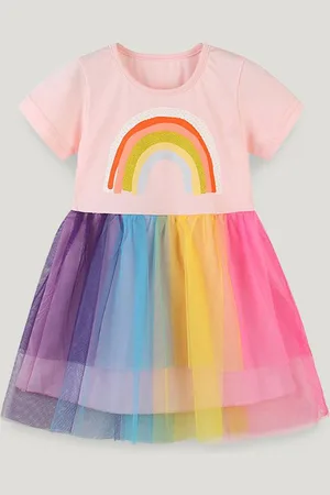 Stylecast Girls Colourblocked Round Neck Fit & Flare Dress
