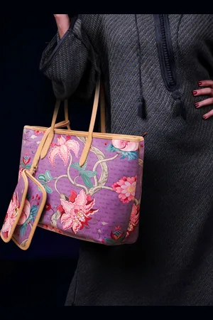 Inc 5 Printed PU Oversized Shopper Tote Bag