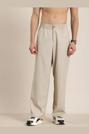 HERE&NOW Men Wide Leg Straight Fit Trousers