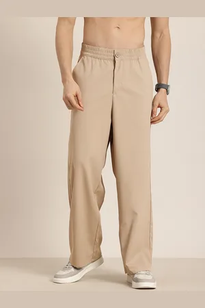 HERE&NOW Men Wide Leg Straight Fit Trousers