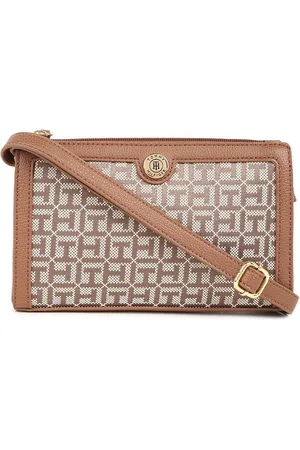 Tommy Hilfiger Textured Structured Sling Bag with Cut Work
