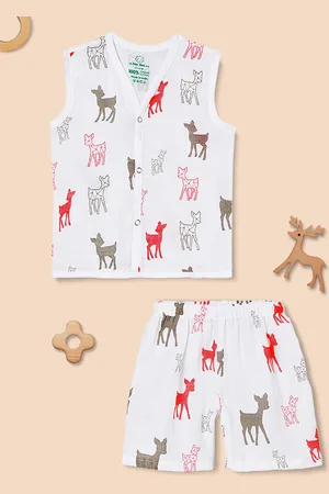 The Boo Boo Club Kids Infants Pure Cotton Printed Sustainable Shirt with Shorts