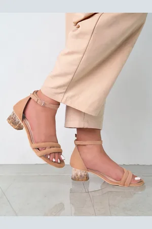 MONROW Open Toe Suede Block Heels