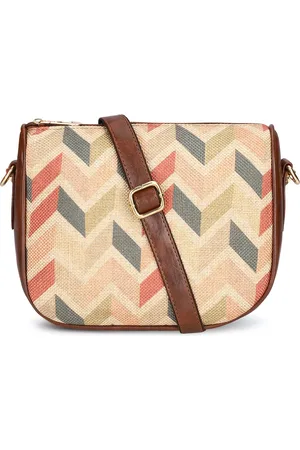 THE CLOWNFISH Garnet Women Geometric Structured Adjustable Shoulder Straps Jute Sling Bag