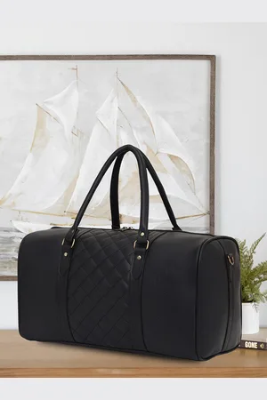 FUR JADEN Textured Medium Vegan Leather Casual Duffel Bag