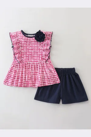 CrayonFlakes Girls Printed Top With Shorts