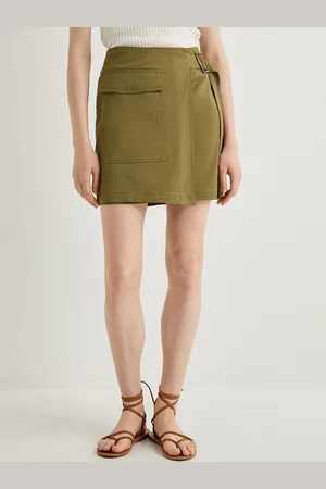 Koton Women Cotton Straight Mini Skirt