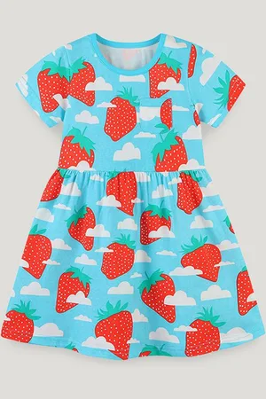 Stylecast Girls Printed Flared Short Sleeves Fit and Flare Dress