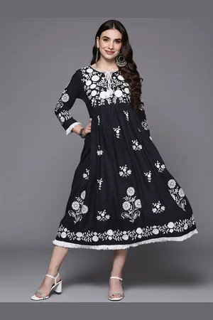 Indo Era Embroidered A-Line Ethnic Dress
