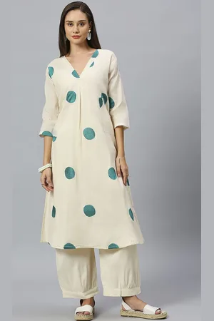 GUFRINA Geometric Printed Pure Cotton A-Line Kurta With Trouser