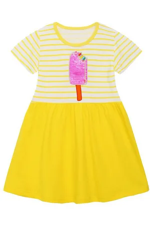 Stylecast Girls Striped Cotton A-Line Midi Dress