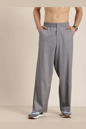 HERE&NOW Men Wide Leg Straight Fit Trousers