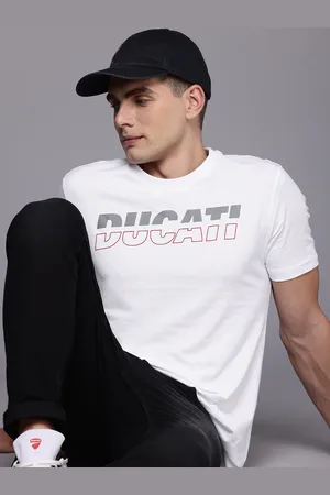 DUCATI Brand Logo Printed Pure Cotton T-shirt