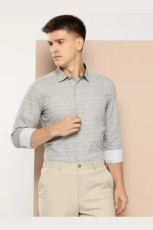 Invictus Men Slim Fit Printed Pure Cotton Formal Shirt