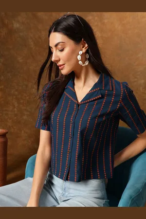 Anouk Striped Cotton Shirt Style Top