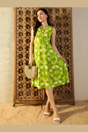 MABISH by Sonal Jain Women Tie and Dye Dyed A-Line Midi Dress