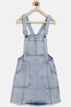 TALES & STORIES Infant Girls Denim Washed Dungaree