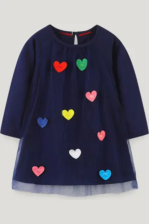 Stylecast Girls Round Neck Long Sleeves Cotton A-Line Dress
