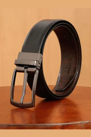 Teakwood Leathers Men Textured Leather Reversible Formal Belt