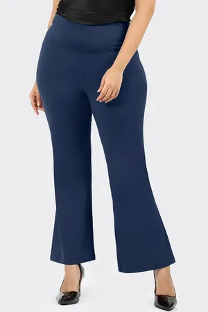 BlissClub Women Flared High-Rise Trousers