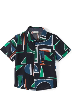 CrayonFlakes Boys Geometric Printed Regular Fit Casual Shirt