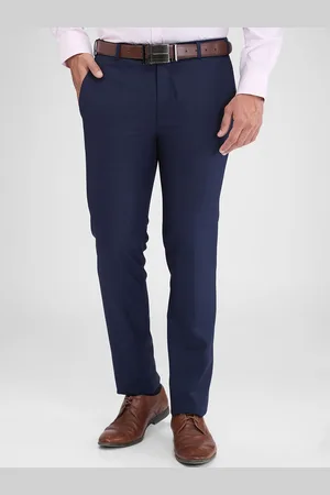Park Avenue Men Checked Slim Fit Formal Trousers