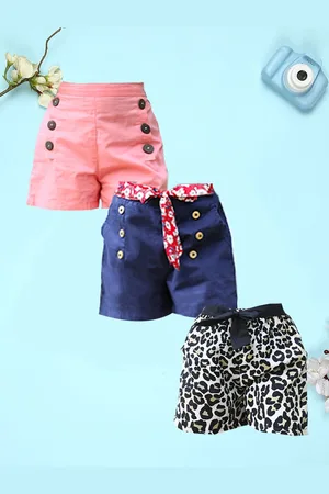 Cutiekins Girls Floral Printed High-Rise Shorts