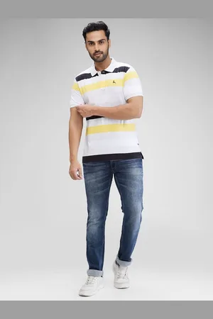 Parx Men Striped Polo Collar T-shirt