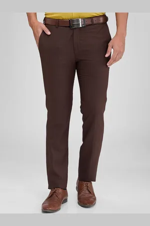 Park Avenue Men Checked Slim Fit Formal Trousers