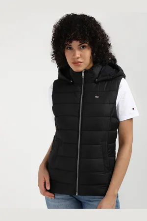 Tommy Hilfiger Women Longline Puffer Jacket with Patchwork