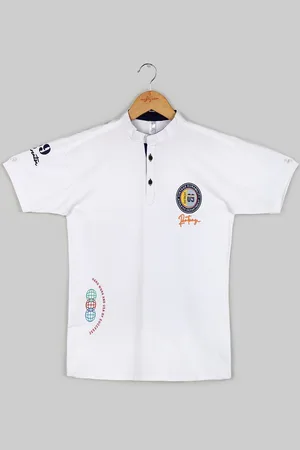 naughty ninos Boys Sports Henley Neck Applique T-shirt