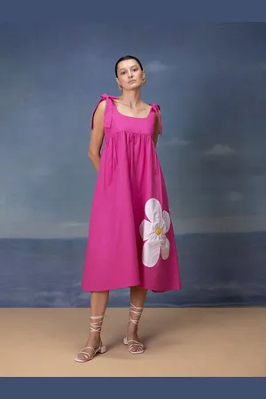 Banno Sleeveless Applique Cotton A-Line Dress