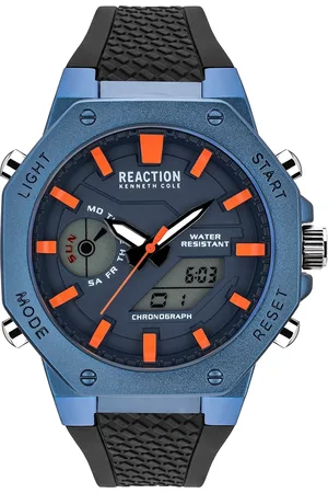 Kenneth Cole Men Blue Dial & Black Bracelet Style Straps Analogue and Digital Watch KRWGP2191703
