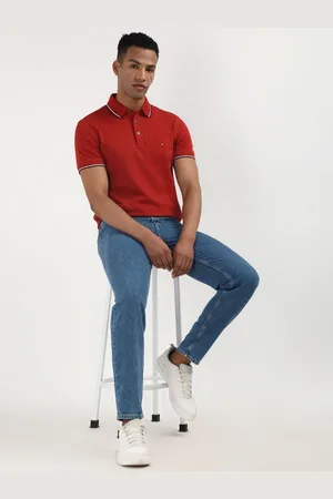 Tommy Hilfiger Men Solid Polo Collar Organic Cotton Slim Fit T-shirt