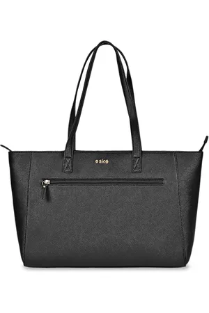 Eske Women Solid Diane Vegan Leather Oversized Textured Tote Bag