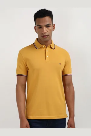 Tommy Hilfiger Men Solid Polo Collar Organic Cotton Slim Fit T-shirt