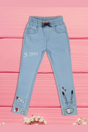 A-Okay Boys Slim Fit High-Rise Embroidered Jeans