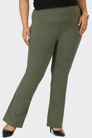 BlissClub Women Flared High-Rise Trousers