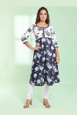 Charukriti Women Floral Printed Regular Pure Cotton Kurta with Churidar