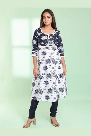 Charukriti Women Floral Printed Regular Pure Cotton Kurta with Churidar