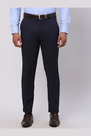 Park Avenue Men Checked Slim Fit Formal Trousers