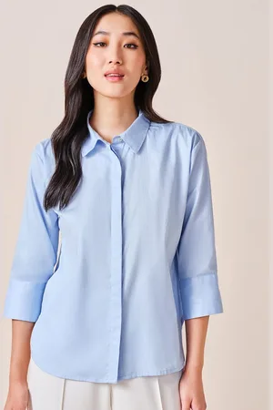 AND Cotton Solid Shirt Style Top
