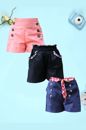 Cutiekins Girls High-Rise Shorts