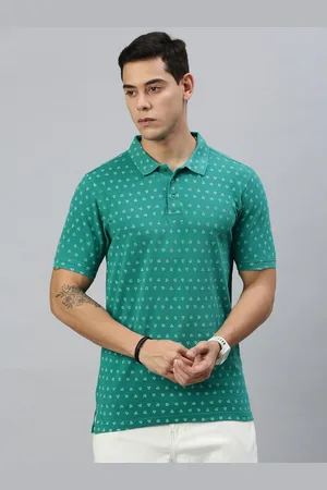 Huetrap Men Graphic Printed Polo Collar Pure Cotton T-shirt