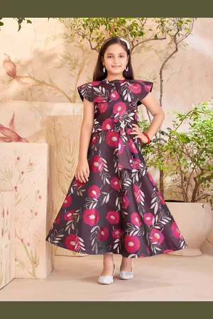 Aarika Floral Print Flutter Sleeve Maxi Dress