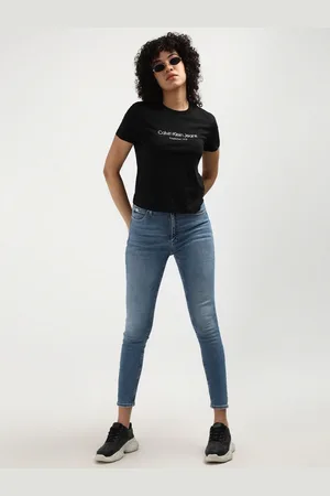 Calvin Klein Women Printed Round Neck Cotton T-Shirt