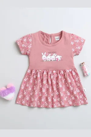 BUMZEE Girls Printed Fit & Flare Dress
