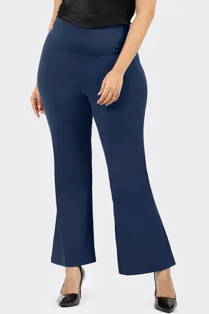 BlissClub Women Flared High-Rise Trousers